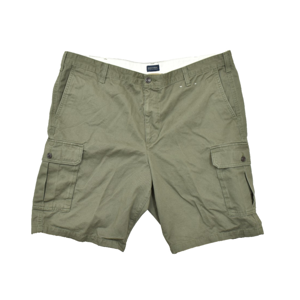 Dockers Men's Cargo Shorts Size 42 Green 100% Cotton Multi Pocket Outdoor Casual